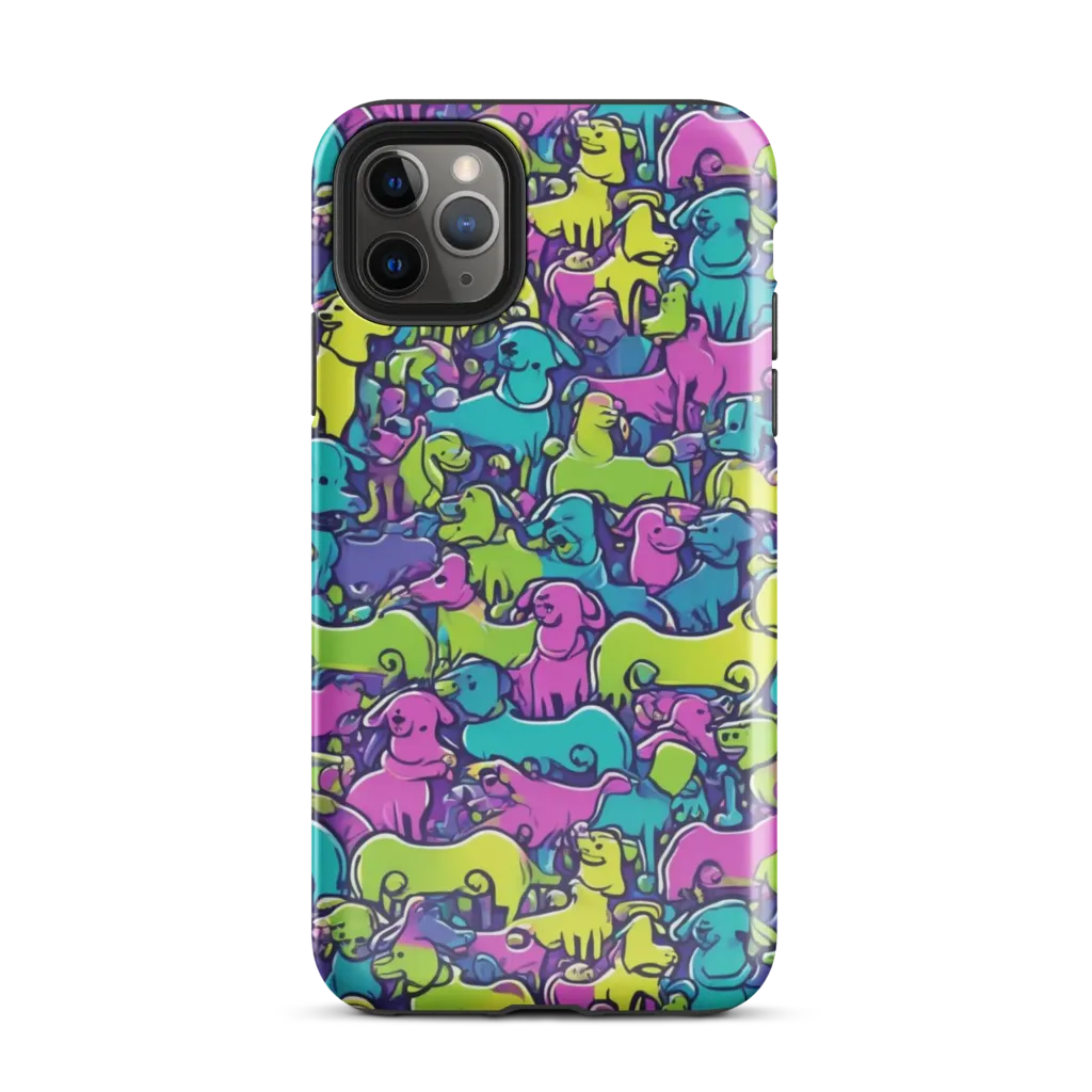 Electric Puppy Field on Tough Case for iPhone® — Front