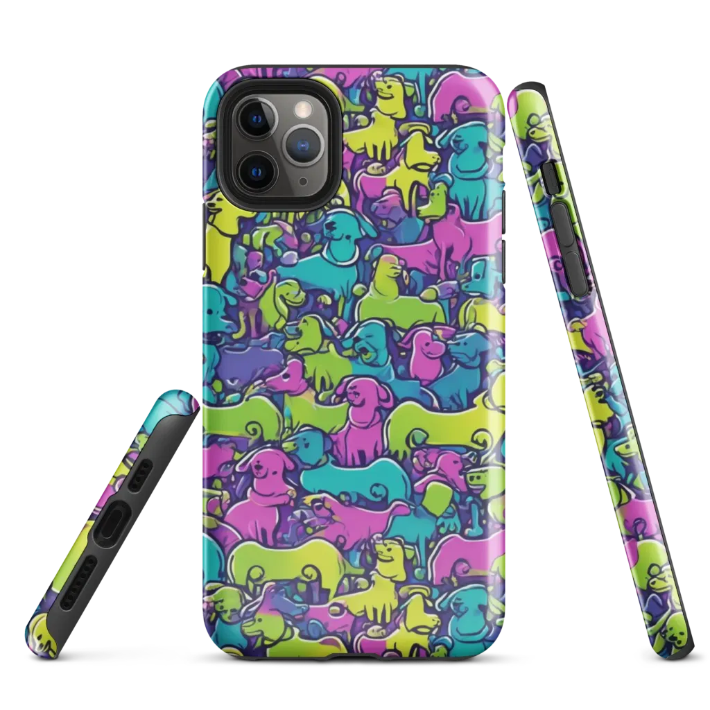 Electric Puppy Field on Tough Case for iPhone® — Front