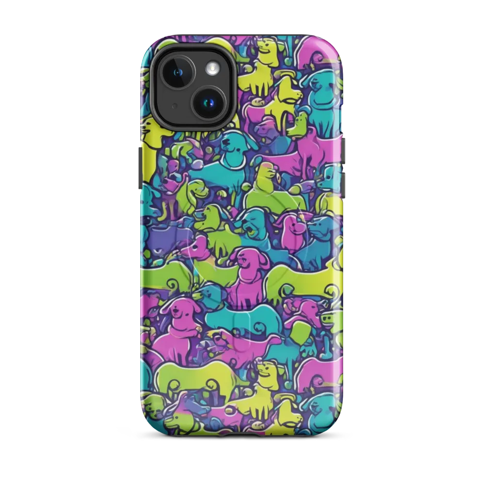 Electric Puppy Field on MagSafe Tough Case for iPhone® — Front
