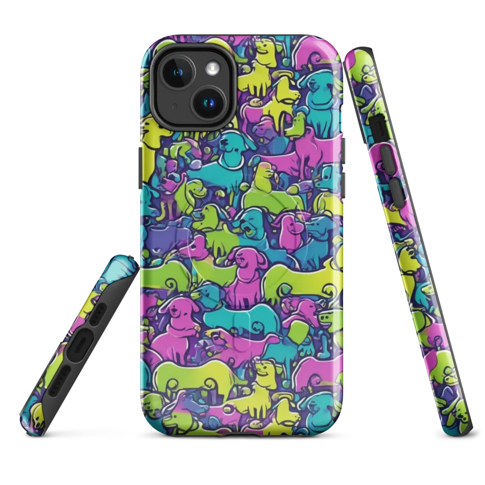 Electric Puppy Field on MagSafe Tough Case for iPhone® — Front