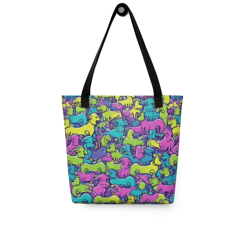 Electric Puppy Field on Tote Bag — Front