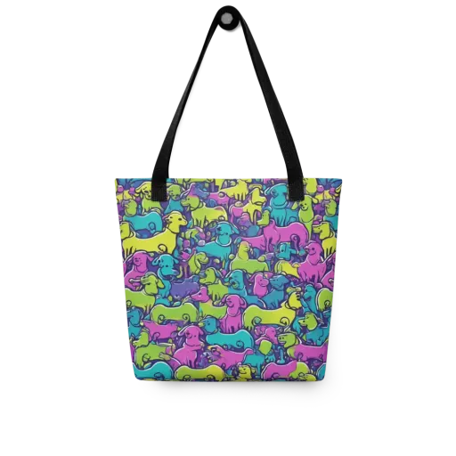 Electric Puppy Field on a Tote Bag