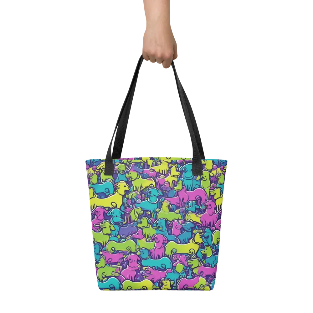 Electric Puppy Field on Tote Bag — Front