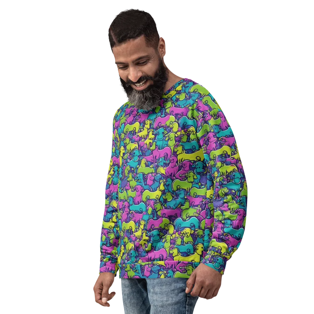 Electric Puppy Field on Sweatshirt — Left Front