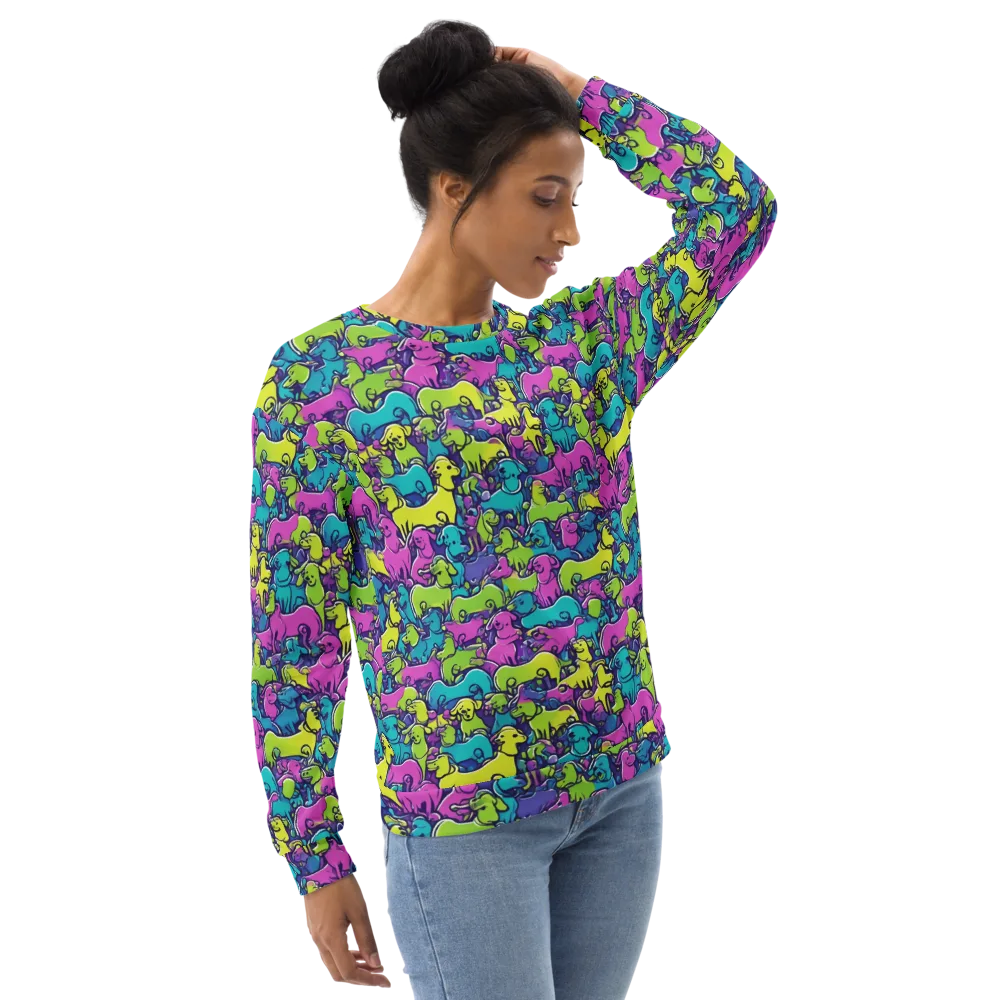 Electric Puppy Field on Sweatshirt — Right Front