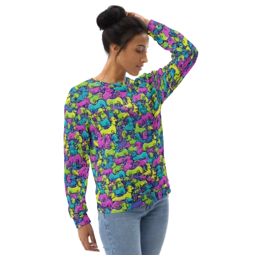 Electric Puppy Field on a Sweatshirt