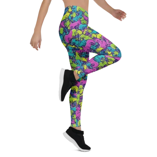 Electric Puppy Field on a Leggings