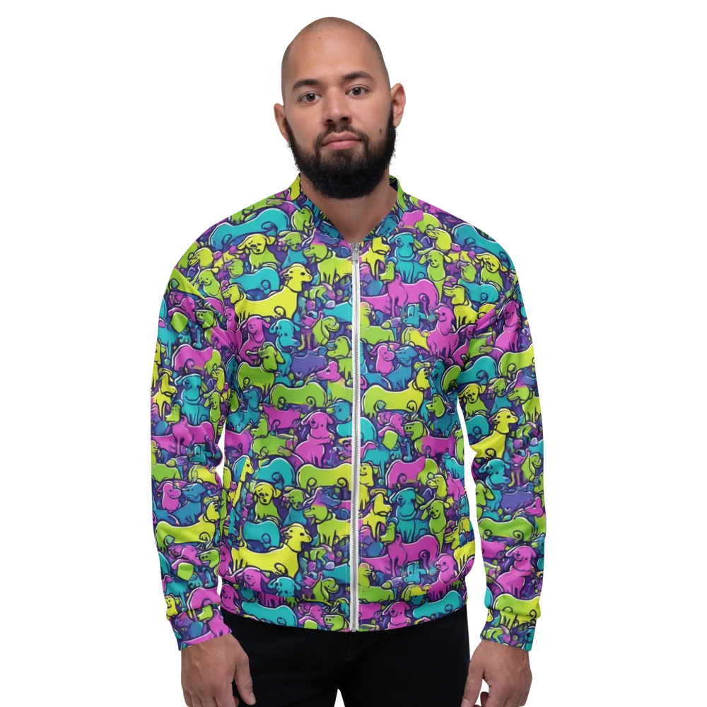 Electric Puppy Field on Bomber Jacket — Front