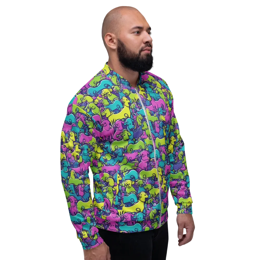 Electric Puppy Field on Bomber Jacket — Right