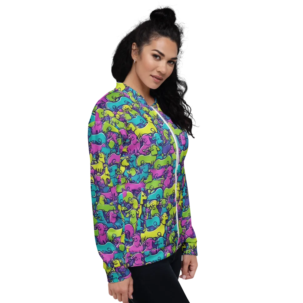 Electric Puppy Field on Bomber Jacket — Right