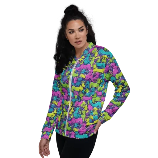 Electric Puppy Field on a Bomber Jacket
