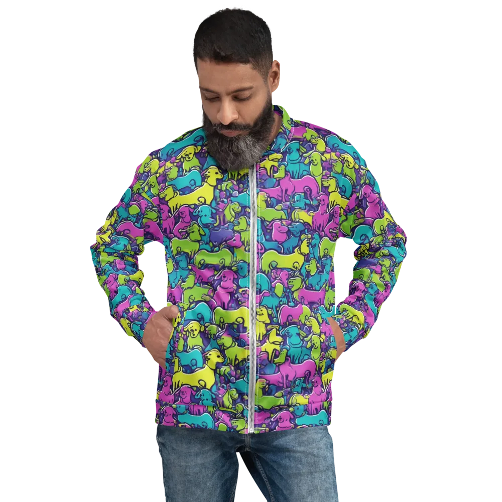 Electric Puppy Field on Bomber Jacket — Front