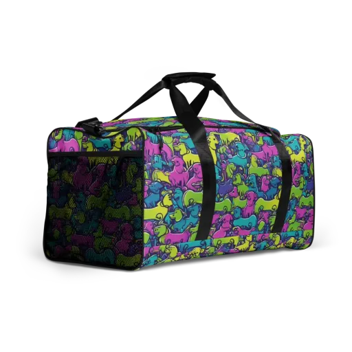Electric Puppy Field on a Duffle Bag