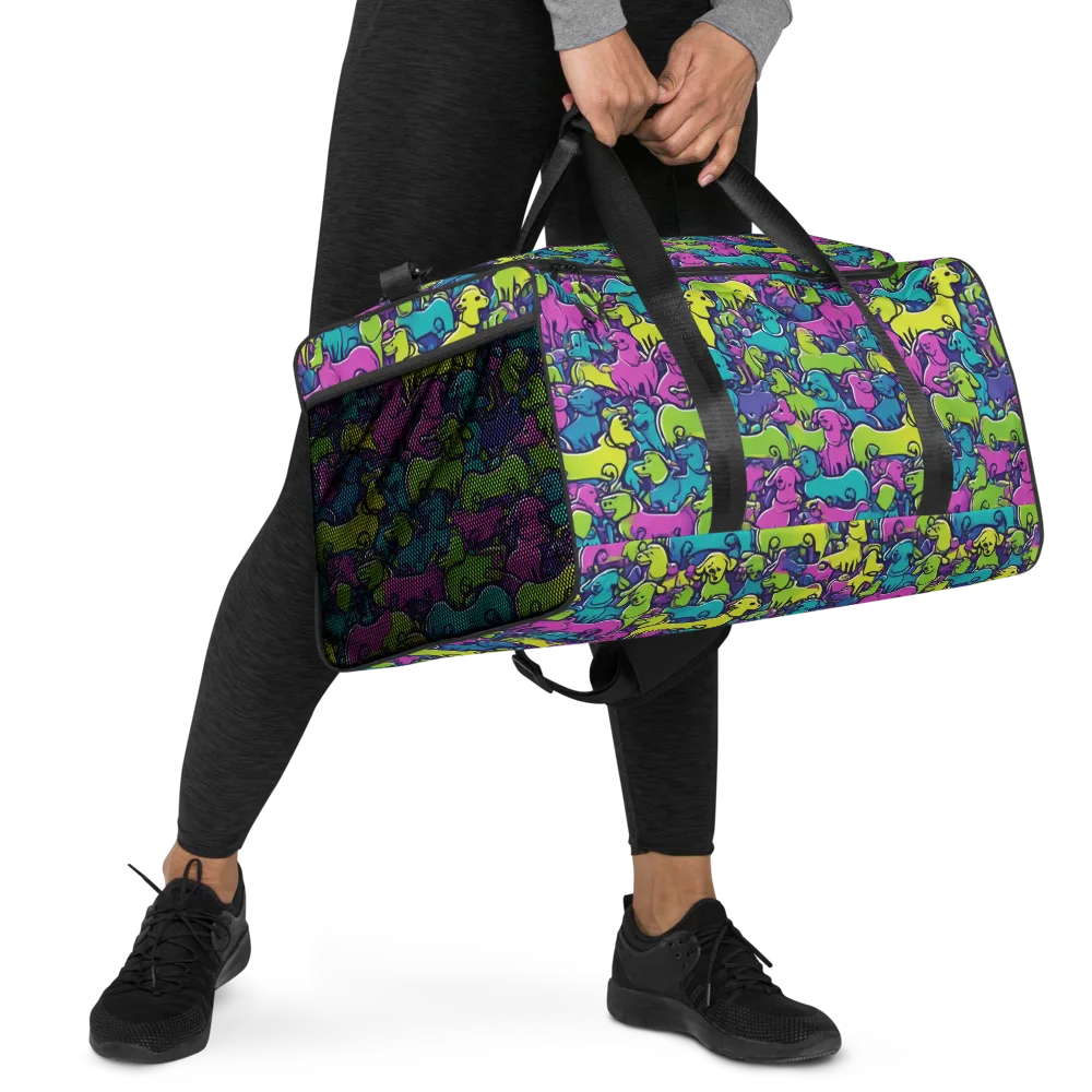 Electric Puppy Field on Duffle Bag — Right Front