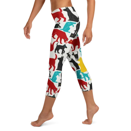 Chromatic Canines on a Capri Leggings