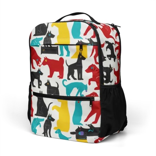 Chromatic Canines on a Utility Backpack