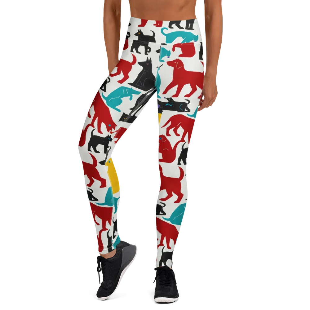 Chromatic Canines on Yoga Leggings — Front
