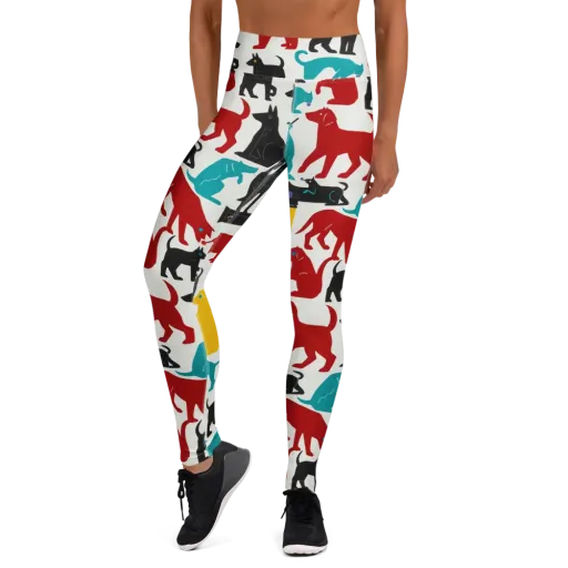 Chromatic Canines on a Yoga Leggings