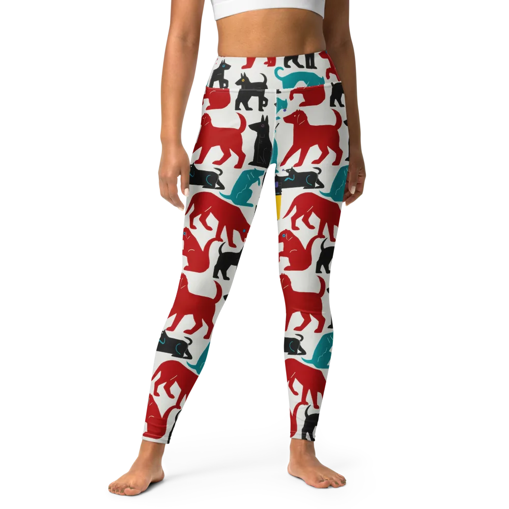 Chromatic Canines on Yoga Leggings — Front
