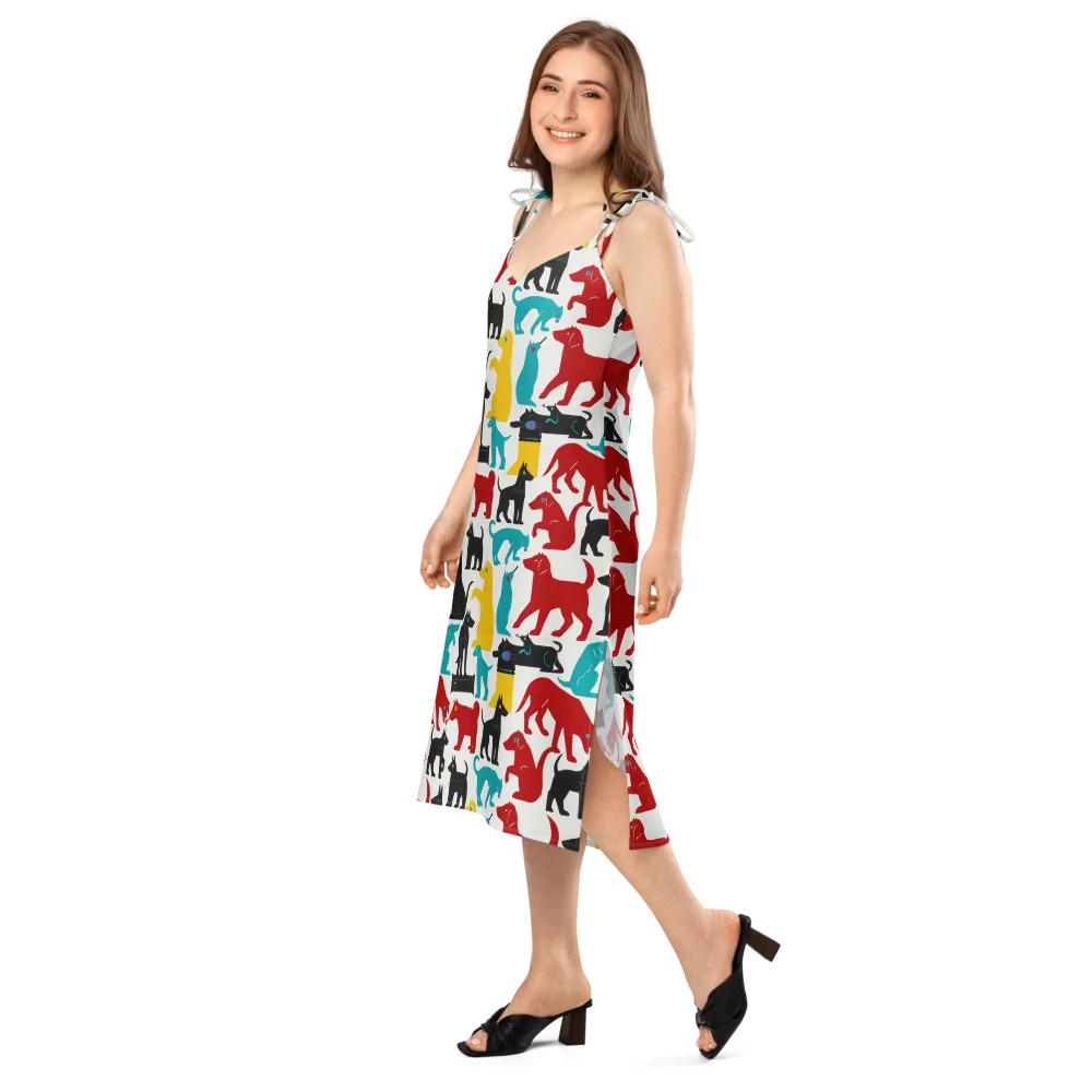 Chromatic Canines on Slip Dress — Left Front