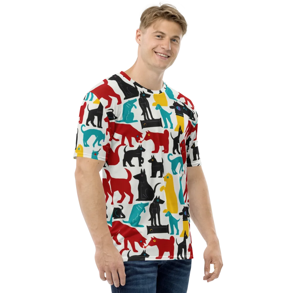 Chromatic Canines on Men's Crew Neck T-Shirt — Right