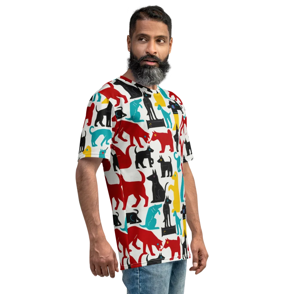 Chromatic Canines on Men's Crew Neck T-Shirt — Right