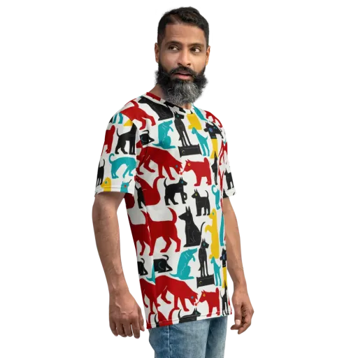 Chromatic Canines on a Men's Crew Neck T-Shirt
