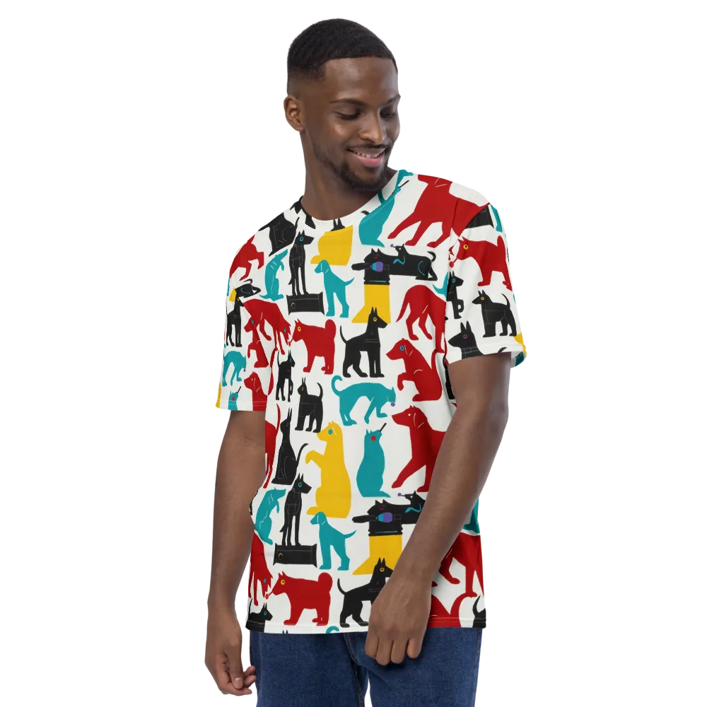 Chromatic Canines on Men's Crew Neck T-Shirt — Left