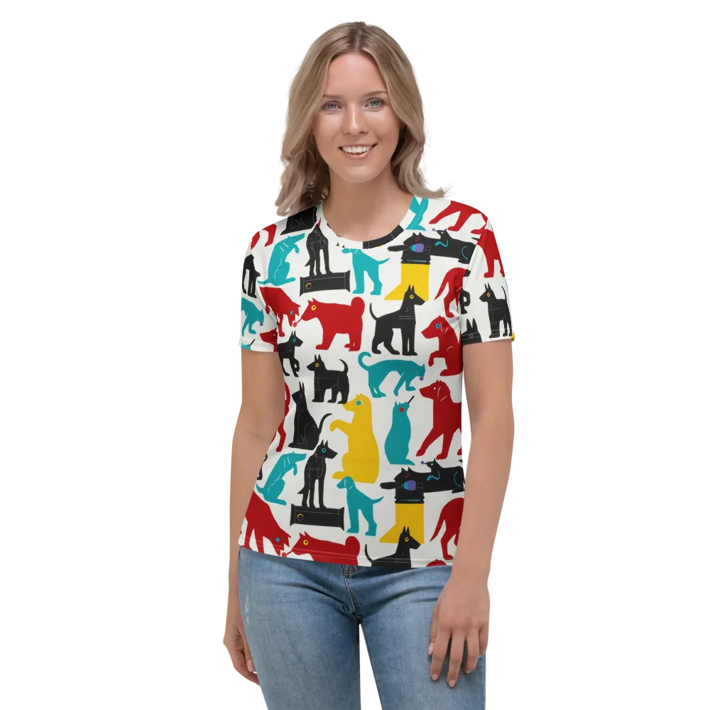 Chromatic Canines on Women's Crew Neck T-Shirt — Front