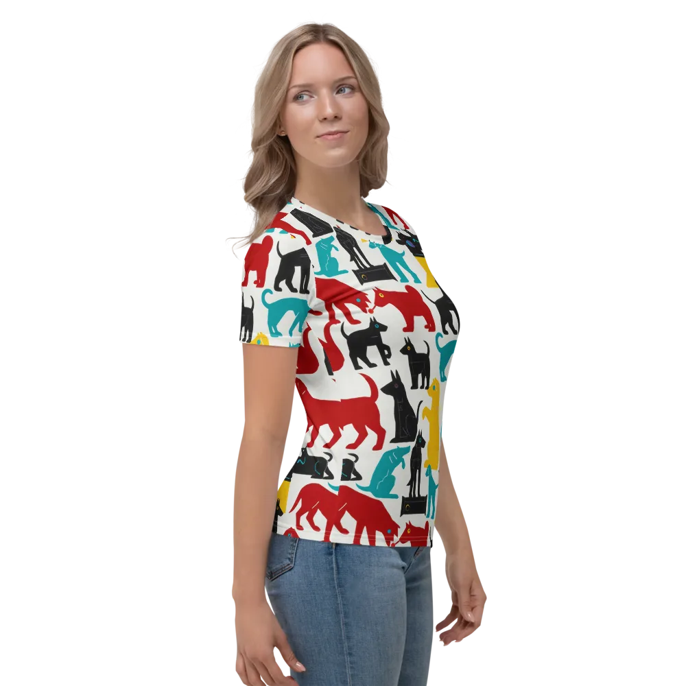 Chromatic Canines on Women's Crew Neck T-Shirt — Right