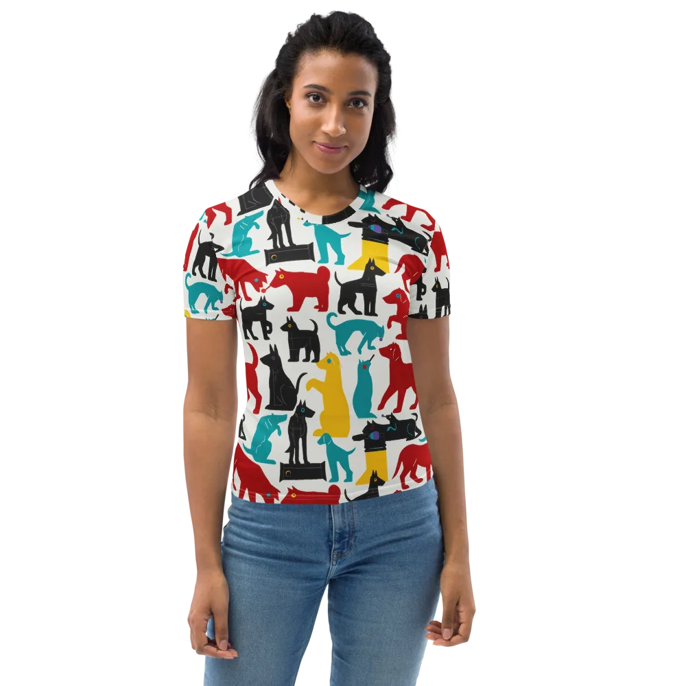 Chromatic Canines on Women's Crew Neck T-Shirt — Front