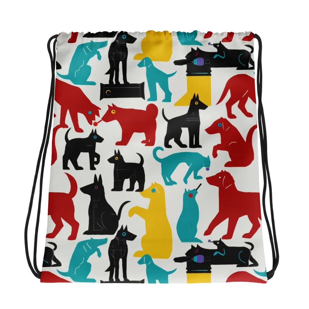 Chromatic Canines on Drawstring Bag — Photo