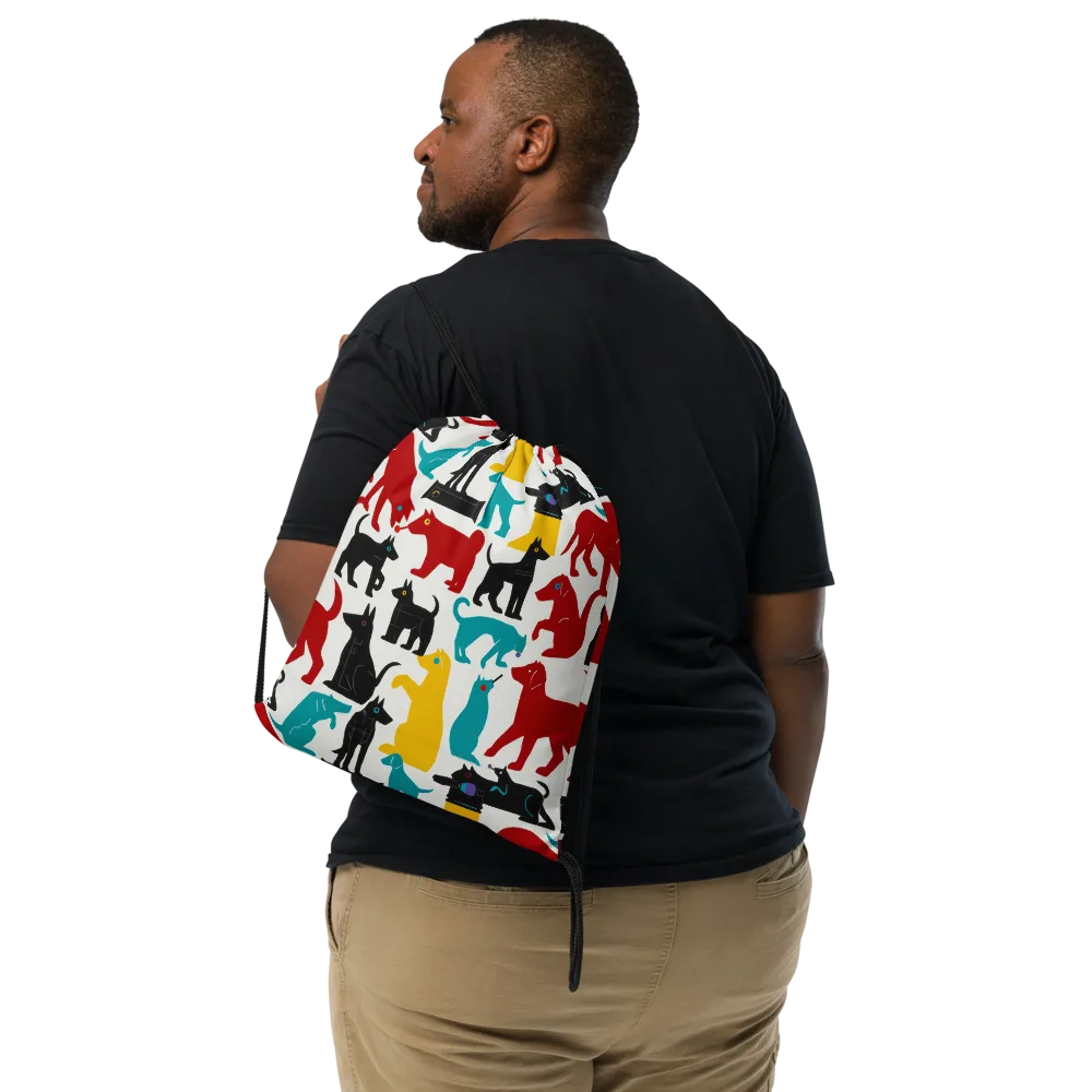 Chromatic Canines on Drawstring Bag — Front