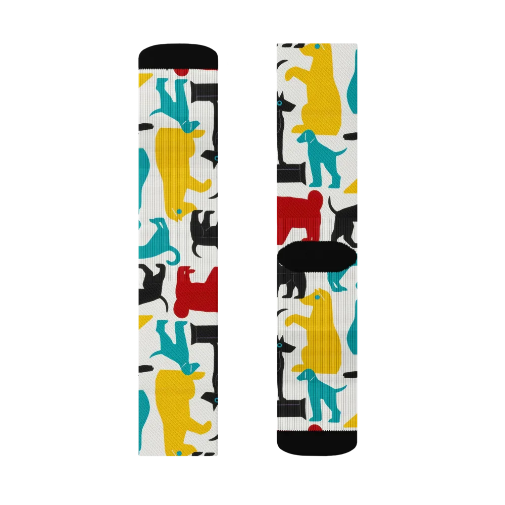 Chromatic Canines on Socks — Left Sock