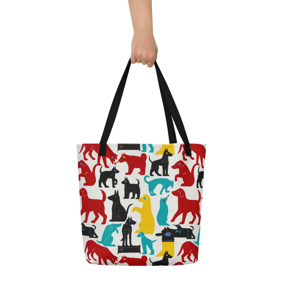 Chromatic Canines on Large Tote Bag W/ Pocket — Front
