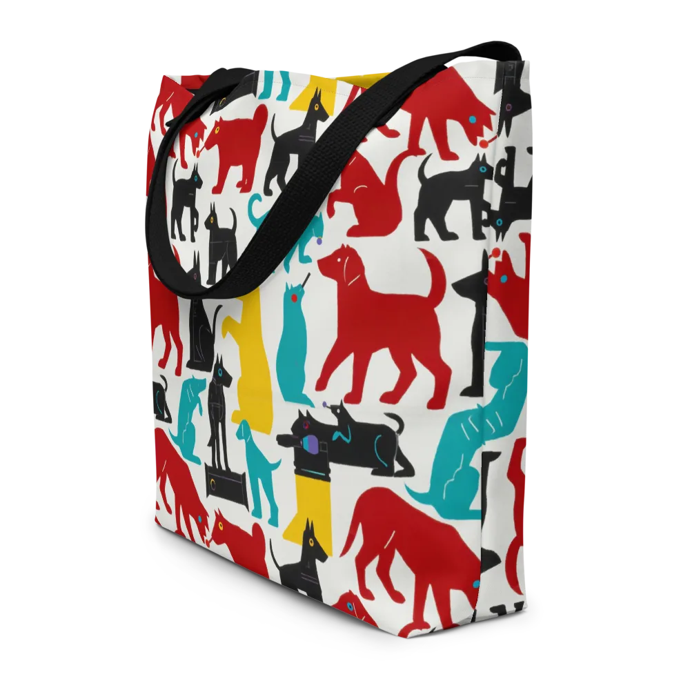 Chromatic Canines on Large Tote Bag W/ Pocket — Front