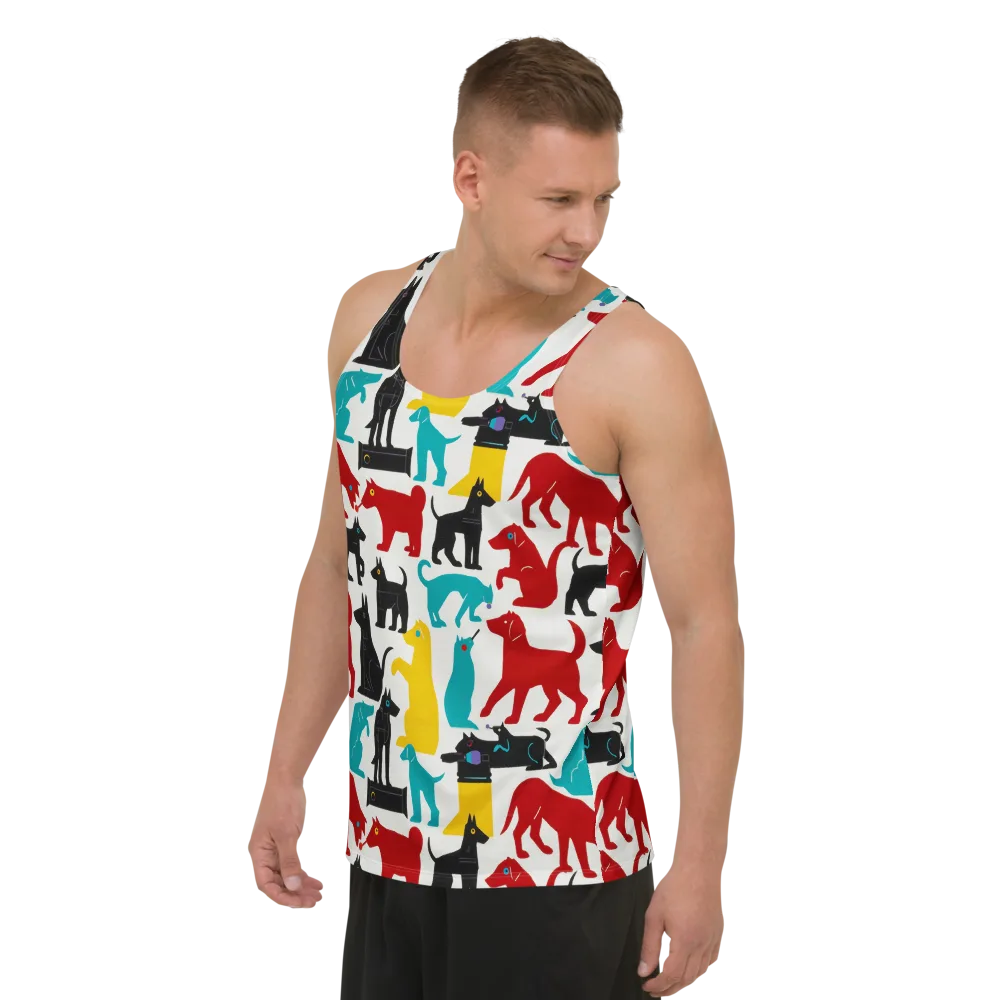 Chromatic Canines on Men's Tank Top — Left Front