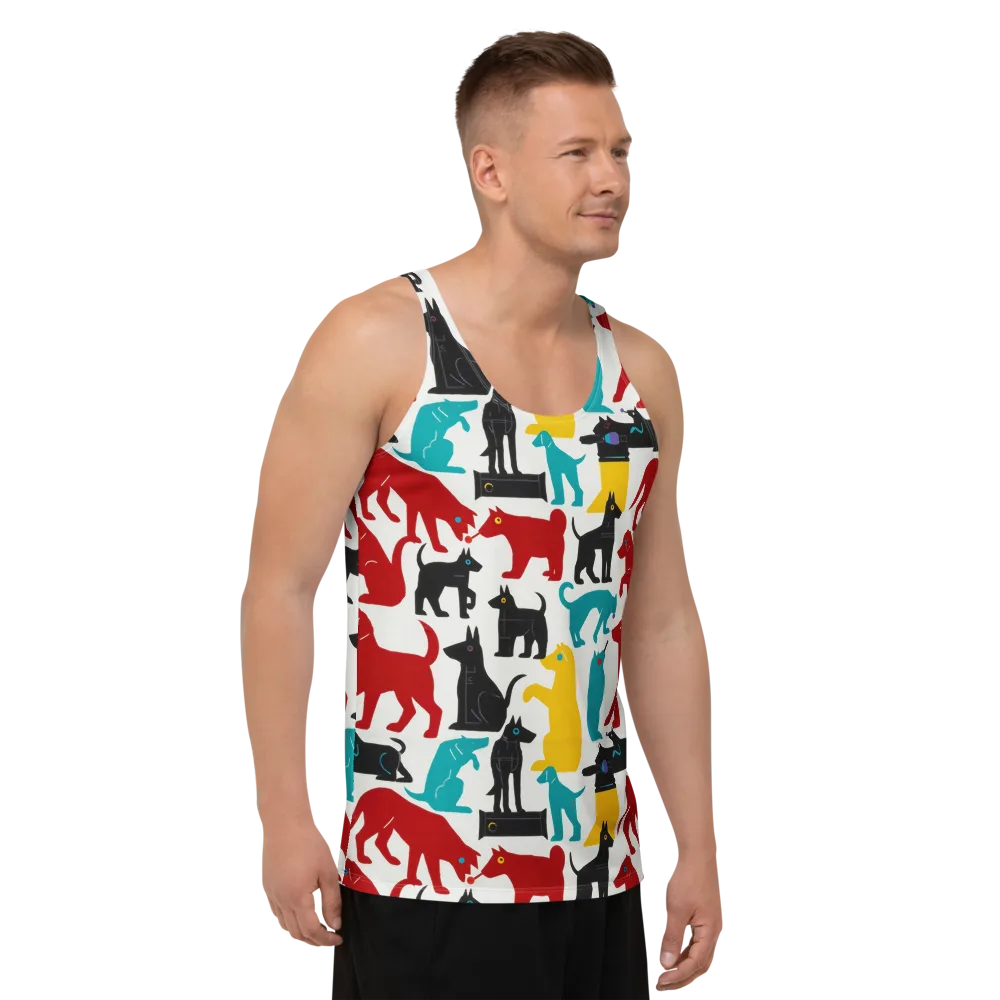 Chromatic Canines on Men's Tank Top — Right Front