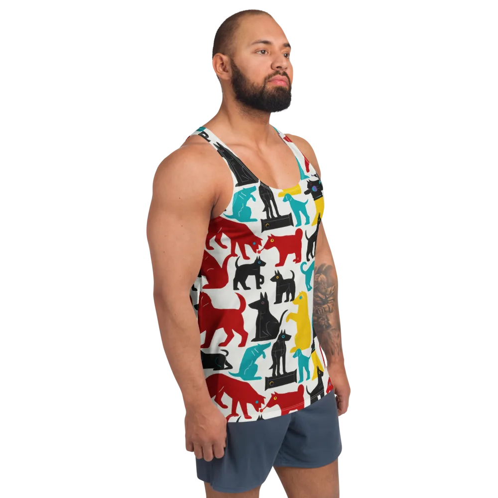 Chromatic Canines on Men's Tank Top — Right Front