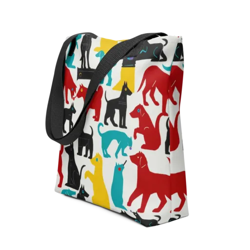 Chromatic Canines on a Tote Bag