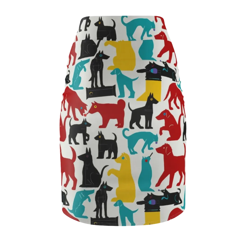 Chromatic Canines on Pencil Skirt — Back