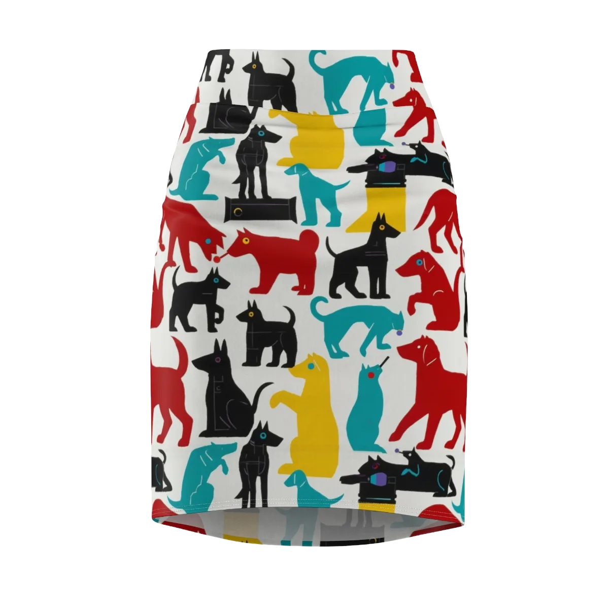 Chromatic Canines on Pencil Skirt — Front