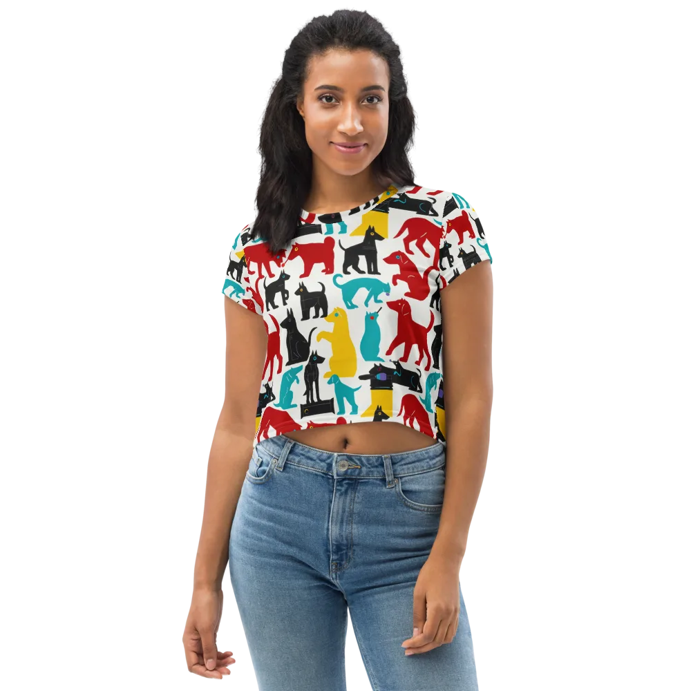 Chromatic Canines on Crop Tee — Front