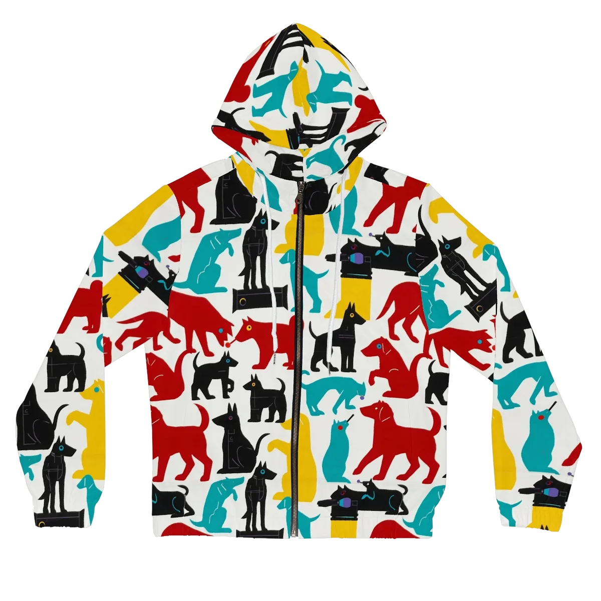 Chromatic Canines on Women's Full-Zip Hoodie — Front