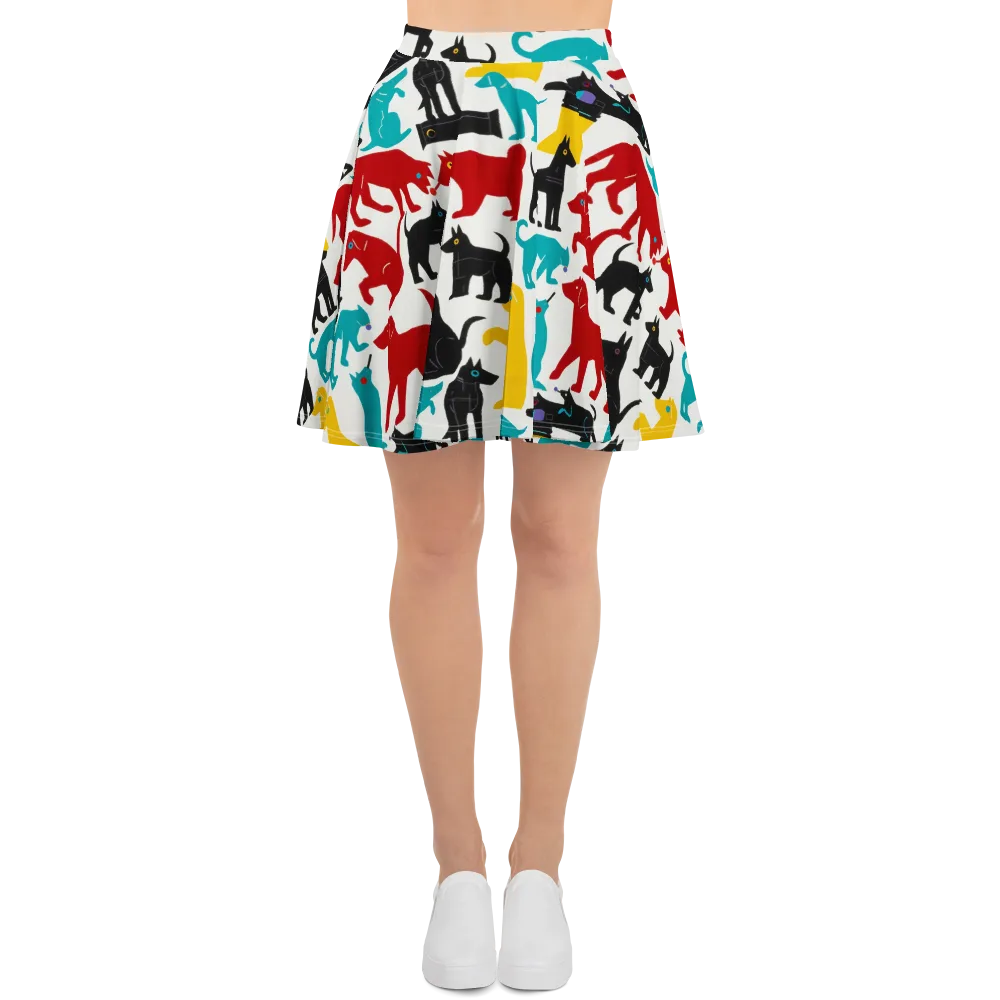 Chromatic Canines on Skater Skirt — Front