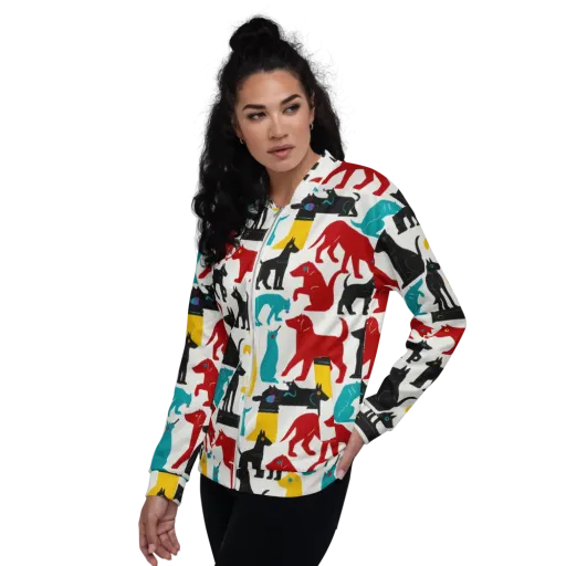 Chromatic Canines on a Bomber Jacket