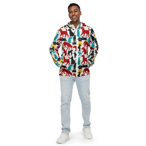 Chromatic Canines on a Men's Windbreaker
