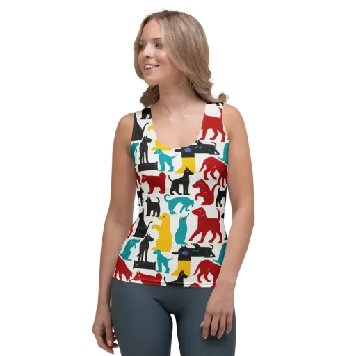 Chromatic Canines on a Women's Tank Top