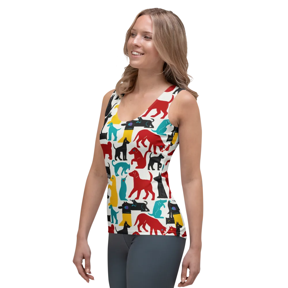 Chromatic Canines on Women's Tank Top — Left Front