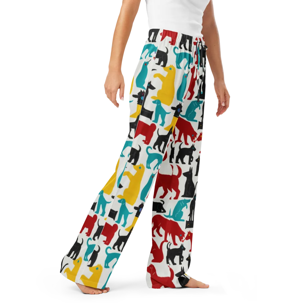 Chromatic Canines on Women's Pajama Pants — Right Front